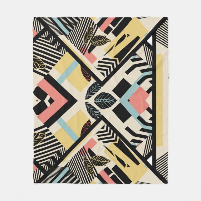 Minimalist Geometric: Pattern Design Fleece Blanket (Front)