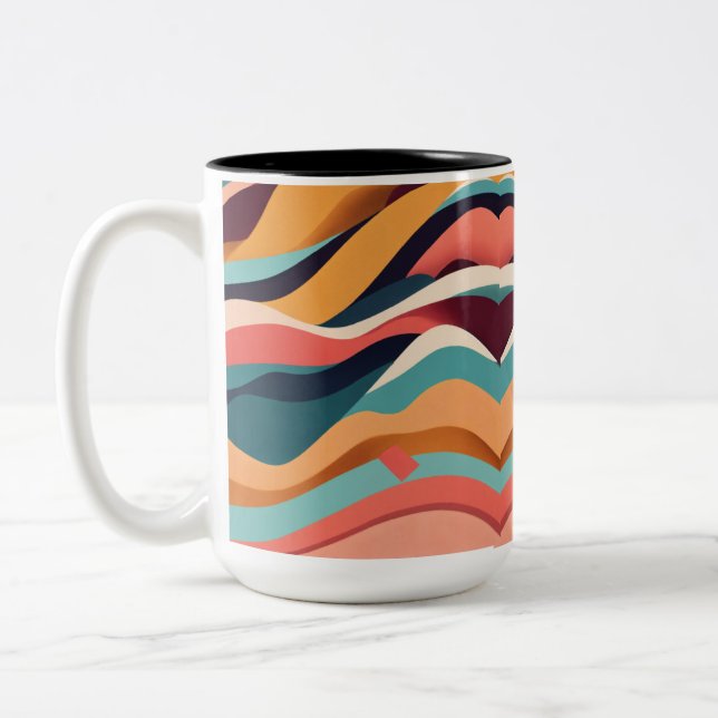 Minimalist Geometric Patterns - Two-Tone Mug (15 o (Left)