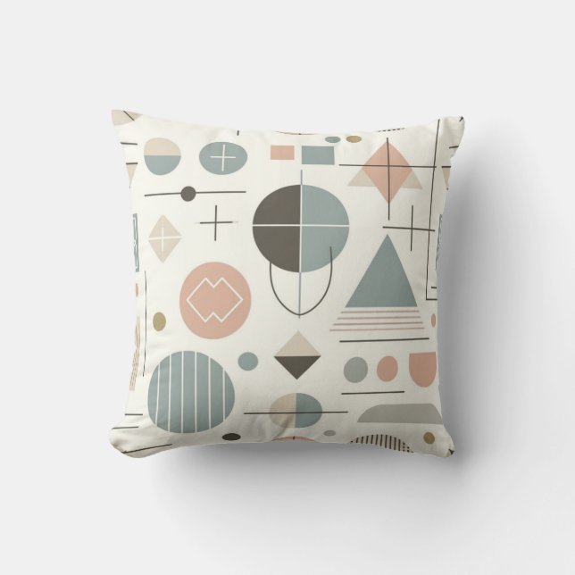 Minimalist Geometric Repeating Pattern Pillow (Front)