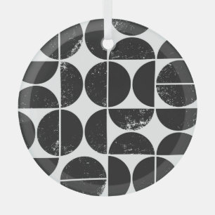 Minimalist geometric: Scandinavian semicircles. Glass Tree Decoration