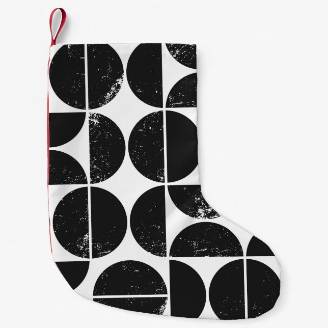 Minimalist geometric: Scandinavian semicircles. Small Christmas Stocking (Front)
