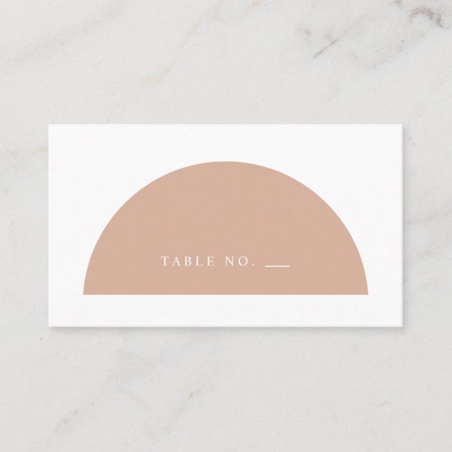 Minimalist Geometric Shape Blush Pink - Flat Place Card (Front)