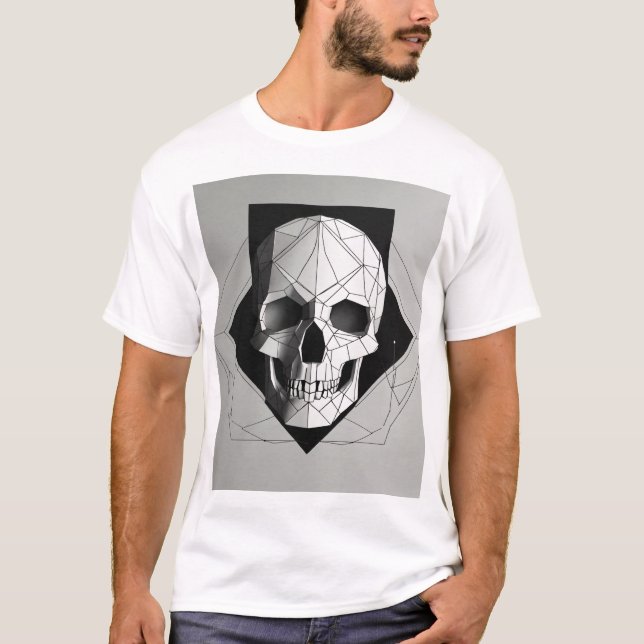 Minimalist Geometric Skull Tee – Sci-Fi Edg (Front)