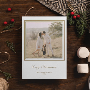 Minimalist Geometric Square Personalised Christmas Holiday Card