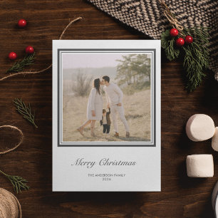 Minimalist Geometric Square Personalised Christmas Holiday Card