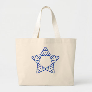 Minimalist Geometric Star of David Art Large Tote Bag