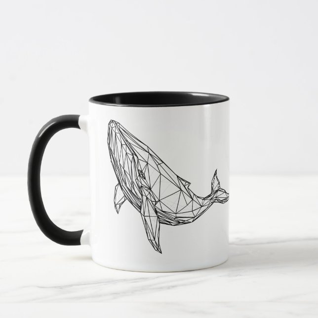 Minimalist Geometric Whale Mug (Left)
