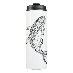 Minimalist Geometric Whale Thermal Tumbler