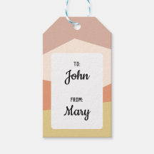 Minimalist geometric with pastel colour gift tag