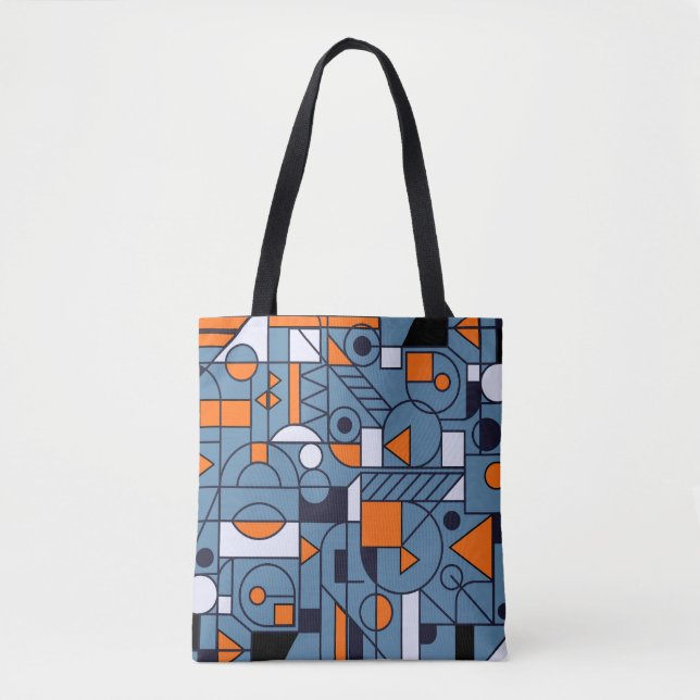 Minimalist Geometry: Retro Abstract Poster Tote Bag (Front)
