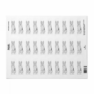 Minimalist German Shepherd Dog Line Art 