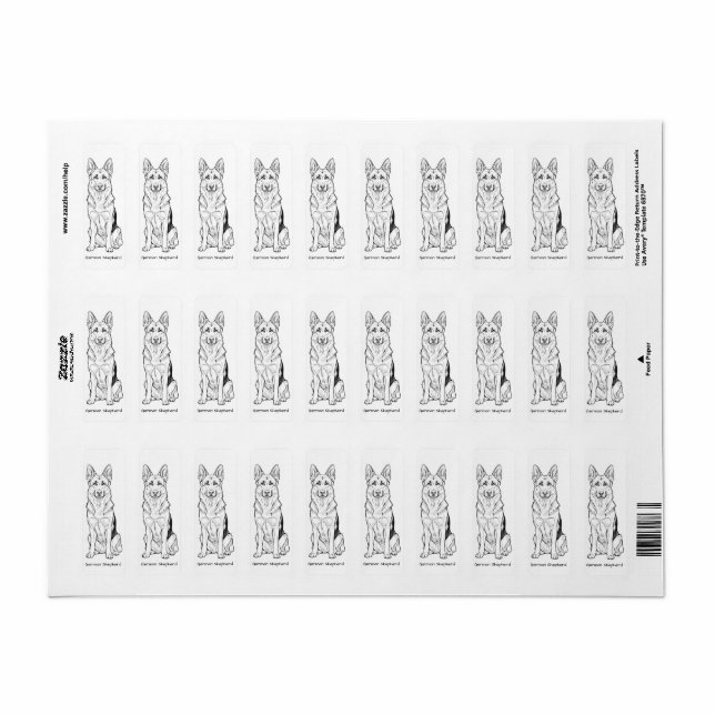 Minimalist German Shepherd Dog Line Art  (Full Sheet)