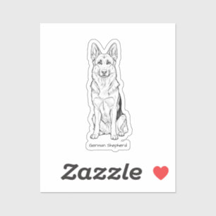 Minimalist German Shepherd Dog Line Art