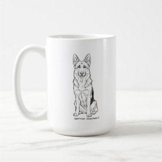Minimalist German Shepherd Dog Line Art  Coffee Mug