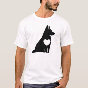 Minimalist German Shepherd Heart Silhouette T-Shirt