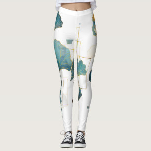 Minimalist Ginkgo Lotus Zen Line Leggings