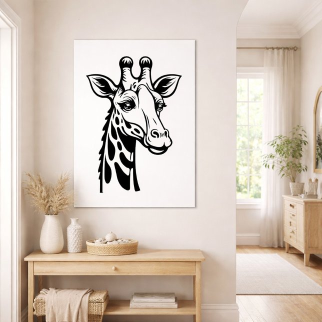 Minimalist Giraffe Black and White  Poster (Creator Uploaded)