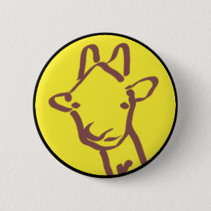 minimalist Giraffe Drawing 6 Cm Round Badge