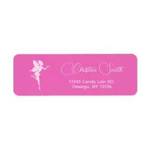 Minimalist Girl Fairy Birthday Return Address Labe