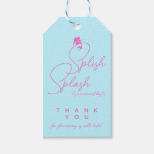 Minimalist Girl Mermaid Birthday Thank You Gift Tags