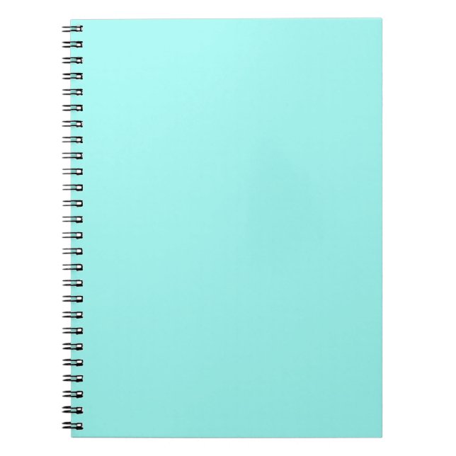 minimalist girly chic aqua blue Turquoise Spiral Notebook (Front)