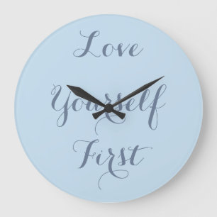 Minimalist girly chic beachy pastel aqua blue large clock