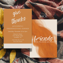 Minimalist Give Thanks Terracotta Friendsgiving
