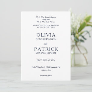 Minimalist Glam Wedding  Invitation