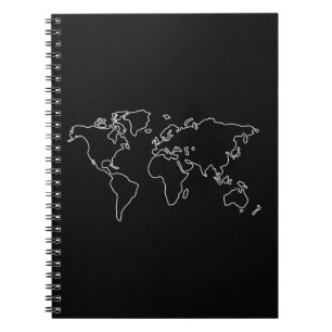 Minimalist Globe World Map T-Shirt Travel Travelle Notebook
