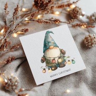 Minimalist Gnome Merry Christmas Holiday Card