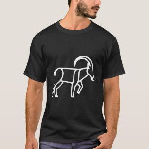 Minimalist Goat Line Art Pocket Patch T-Shirt