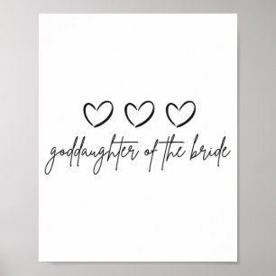 Minimalist Goddaughter Of The Bride Matching Weddi Poster