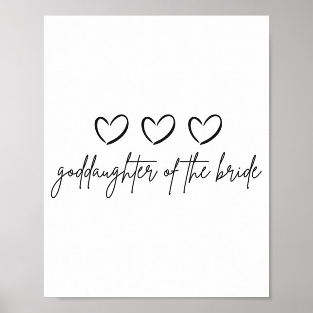 Minimalist Goddaughter Of The Bride Matching Weddi Poster (Front)