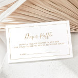 Minimalist Gold Baby Shower Diaper Raffle Enclosure Card<br><div class="desc">This minimalist gold baby shower diaper raffle enclosure card is perfect for a simple baby shower. The modern romantic design features classic gold and white typography paired with a rustic yet elegant calligraphy with vintage hand lettered style. Customisable in any colour. Keep the design simple and elegant, as is, or...</div>