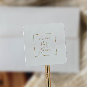 Minimalist Gold Baby Shower Envelope Seals