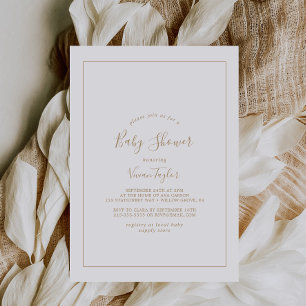 Minimalist Gold Baby Shower Invitation