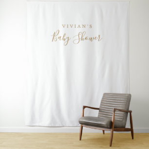 Minimalist Gold Baby Shower Photo Prop Backdrop Tapestry