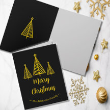 Minimalist Gold Black Merry Christmas Greeting 