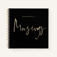 Minimalist Gold Black Musings Name