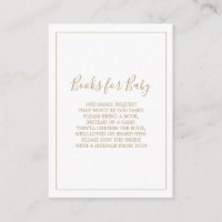 Minimalist Gold Books for Baby Card