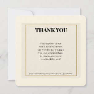 Minimalist Gold Border Luxury Business Thank You P Holiday Card