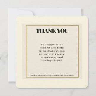 Minimalist Gold Border Luxury Business Thank You P Holiday Card