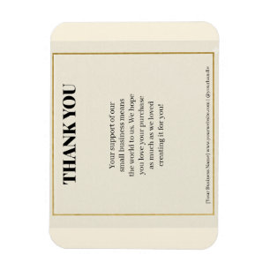 Minimalist Gold Border Luxury Business Thank You P Magnet