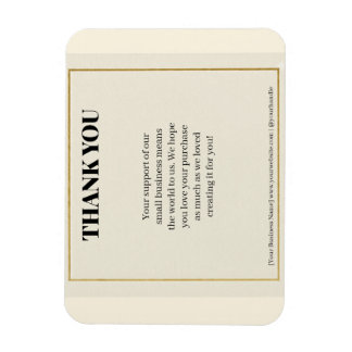 Minimalist Gold Border Luxury Business Thank You P Magnet