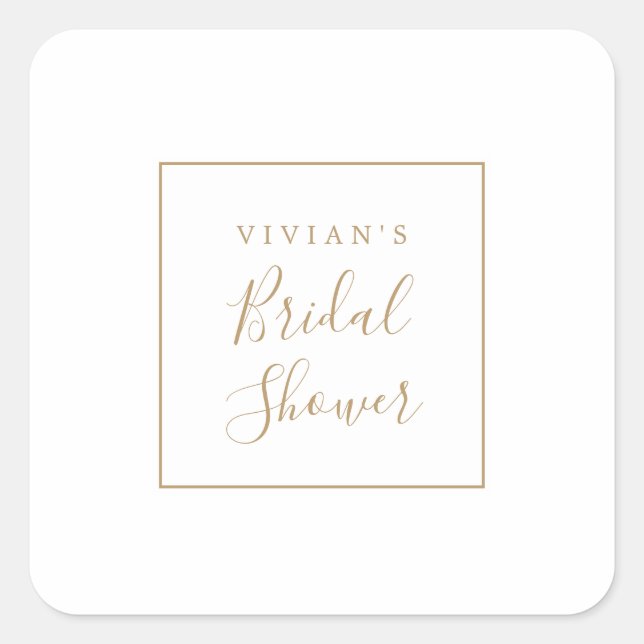 Minimalist Gold Bridal Shower Envelope Seals (Front)