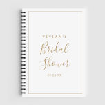 Minimalist Gold Bridal Shower Gift List Notebook<br><div class="desc">This minimalist gold bridal shower gift list notebook is perfect for a simple wedding shower. The modern romantic design features classic gold and white typography paired with a rustic yet elegant calligraphy with vintage hand lettered style. Customisable in any colour. Keep the design simple and elegant, as is, or personalise...</div>