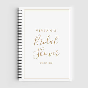 Minimalist Gold Bridal Shower Gift List Notebook