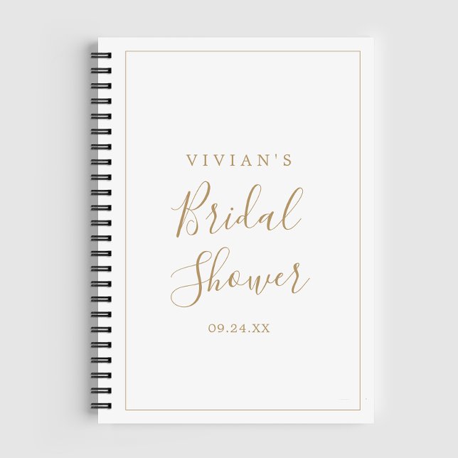 Minimalist Gold Bridal Shower Gift List Notebook (Creator Uploaded)