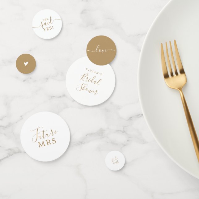 Minimalist Gold Bridal Shower Table Confetti (Group)