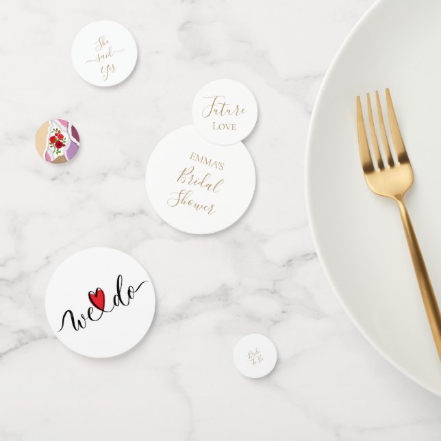 Minimalist Gold Bridal Shower Table Confetti (Group)